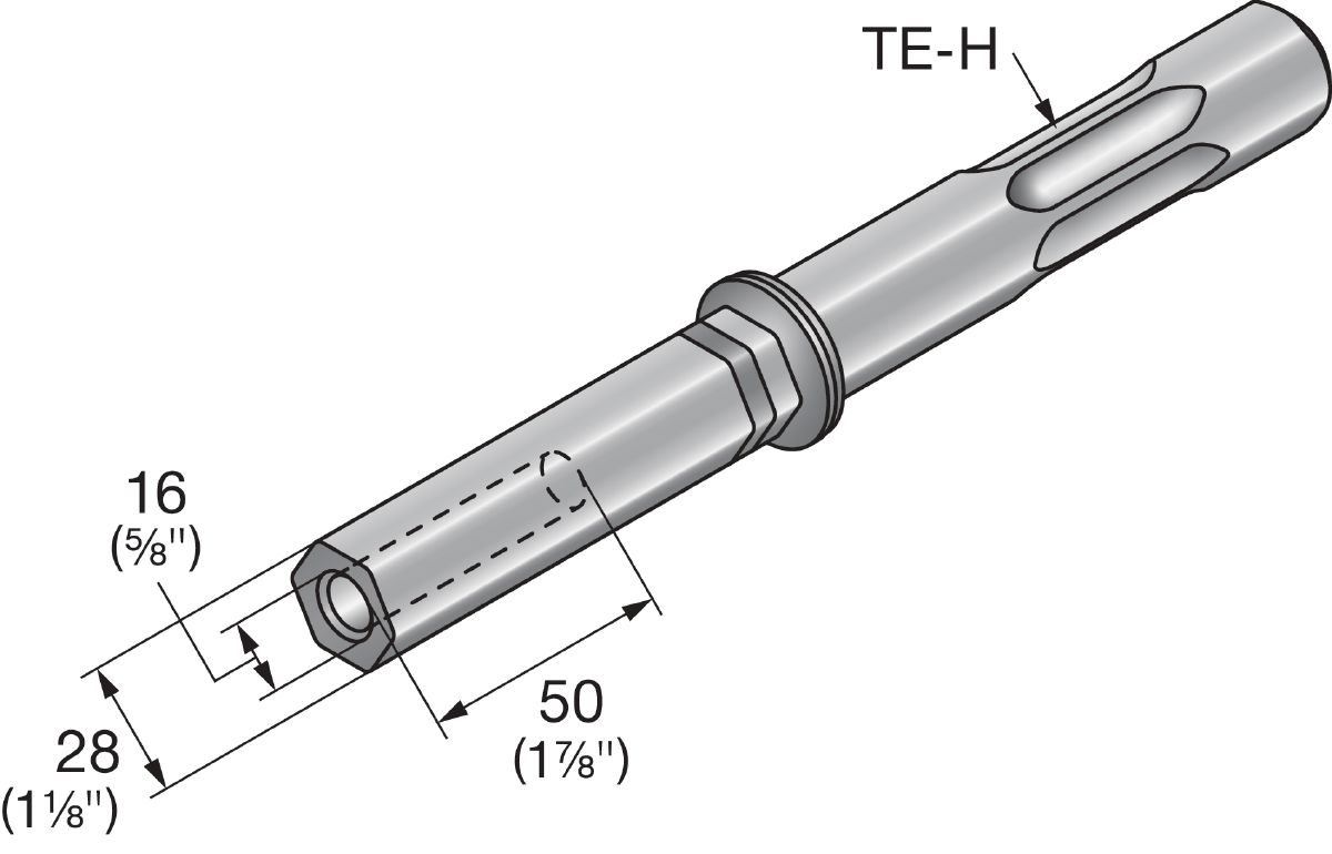 Open and editable Illustration with dimensions for TE-HX RD 2.5 Rod Driver, created in Nov 2022.