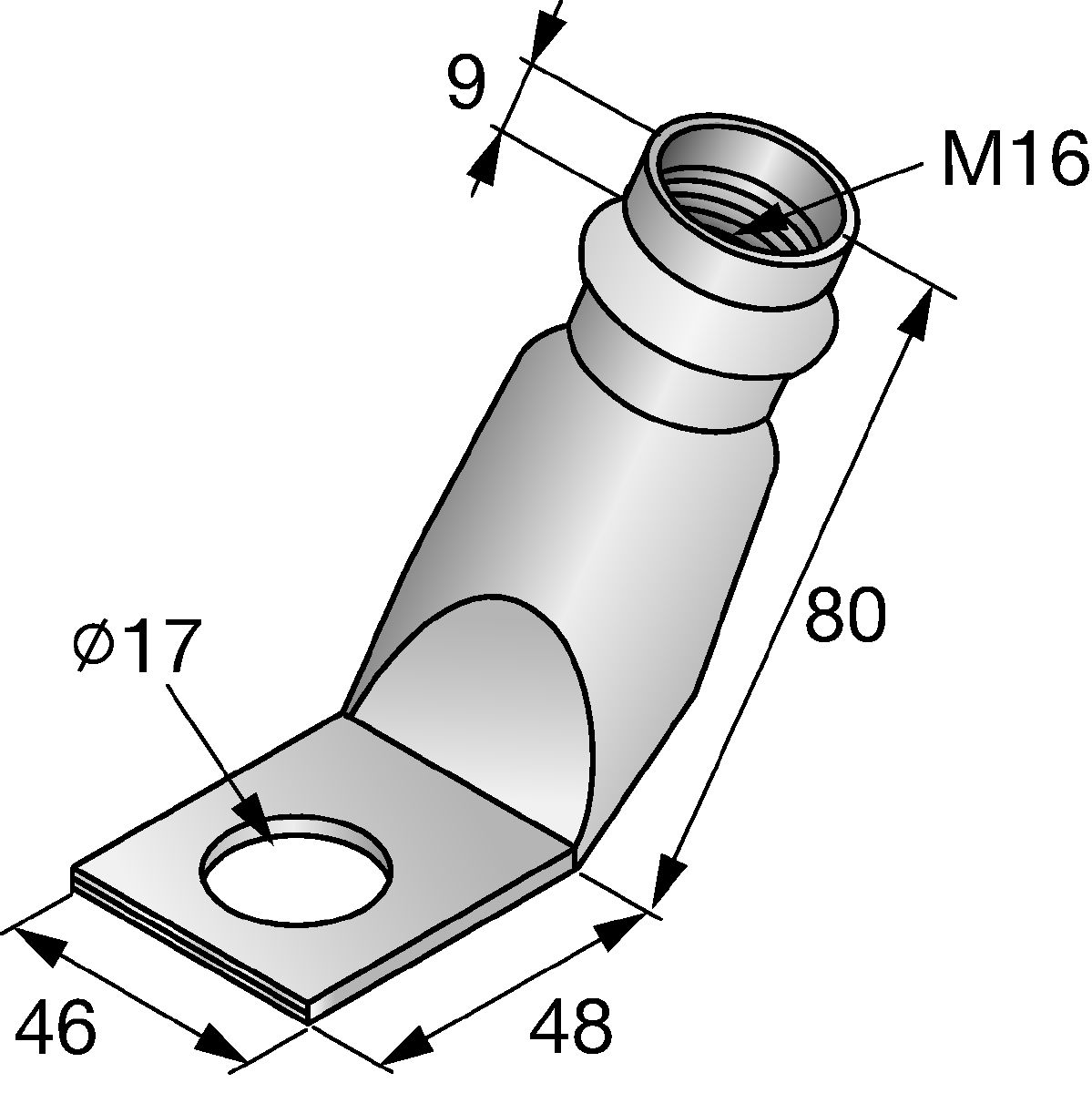 Line drawing 3D with dimensioning, metric values