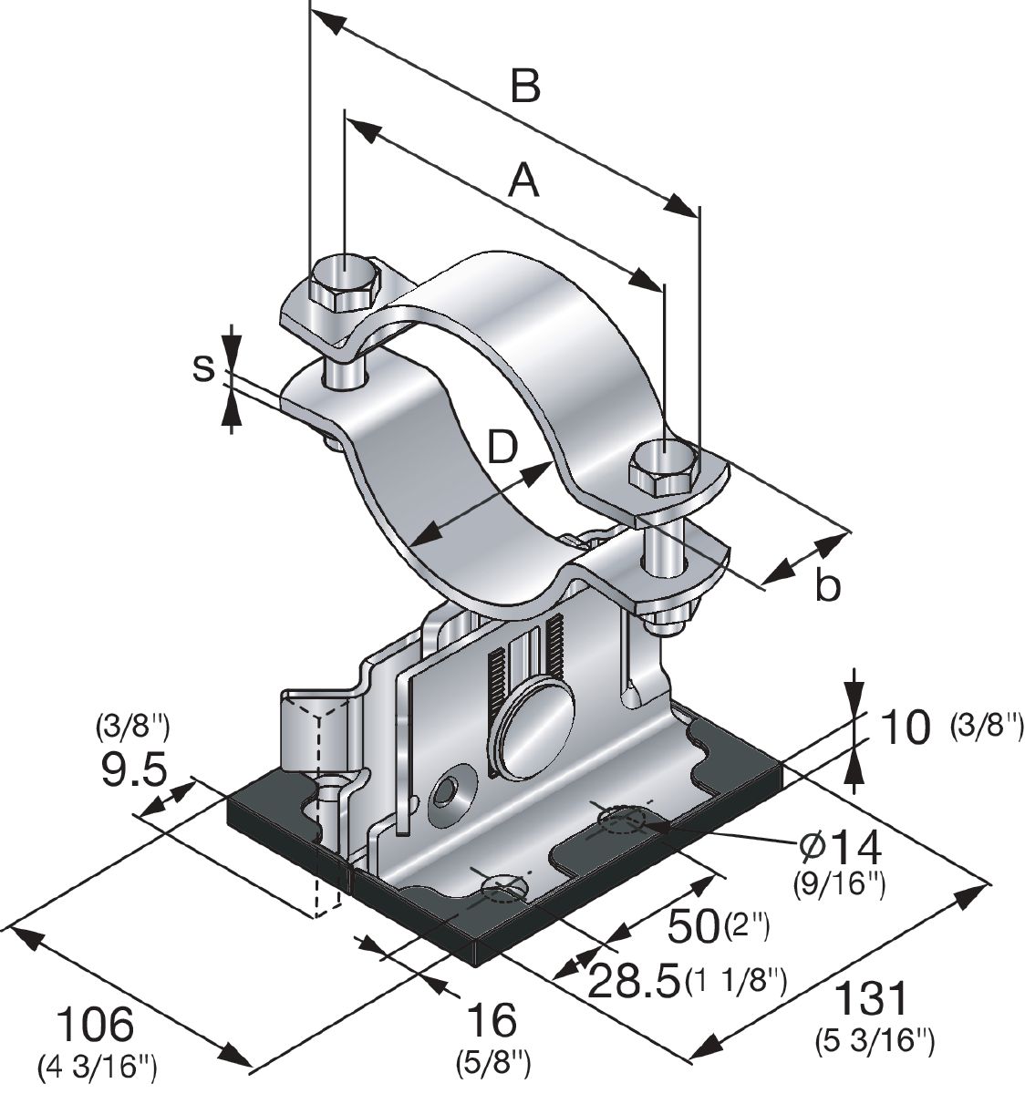 MP-PS L1-1 Single Pipe Shoe Low Version horizontal pipe clamps