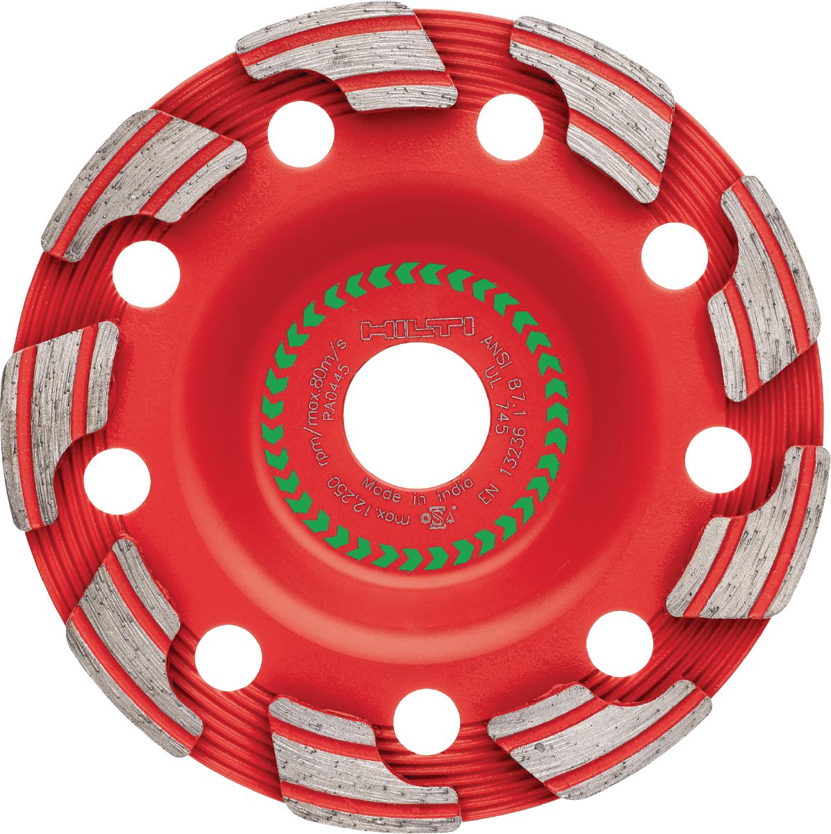 Diamond cup 125/5" SPX, abrasiv, Front