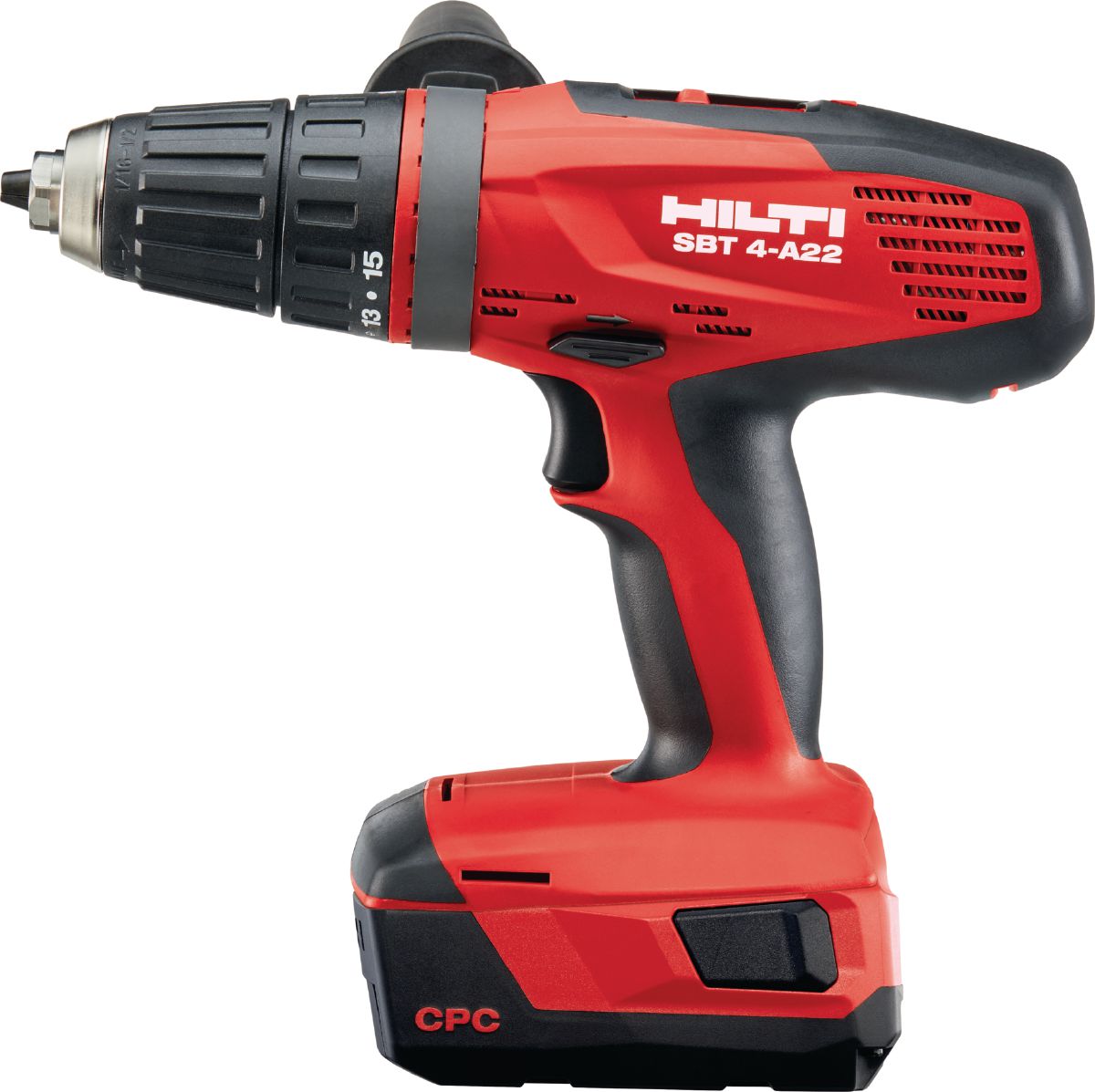 Cordless drill for predrilling accurate holes for S-BT fasteners.
