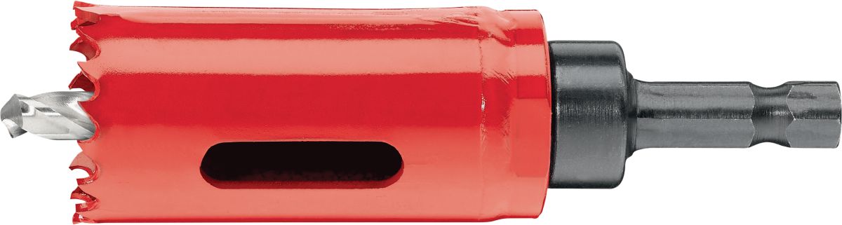 Hole saws to cut small openings into wood, metal, drywall and plastic materials (including Arbor) 