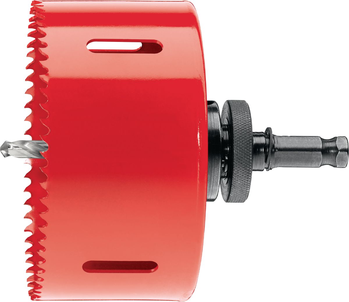 Hole saws to cut large openings into wood, metal, drywall and plastic materials (including Arbor)