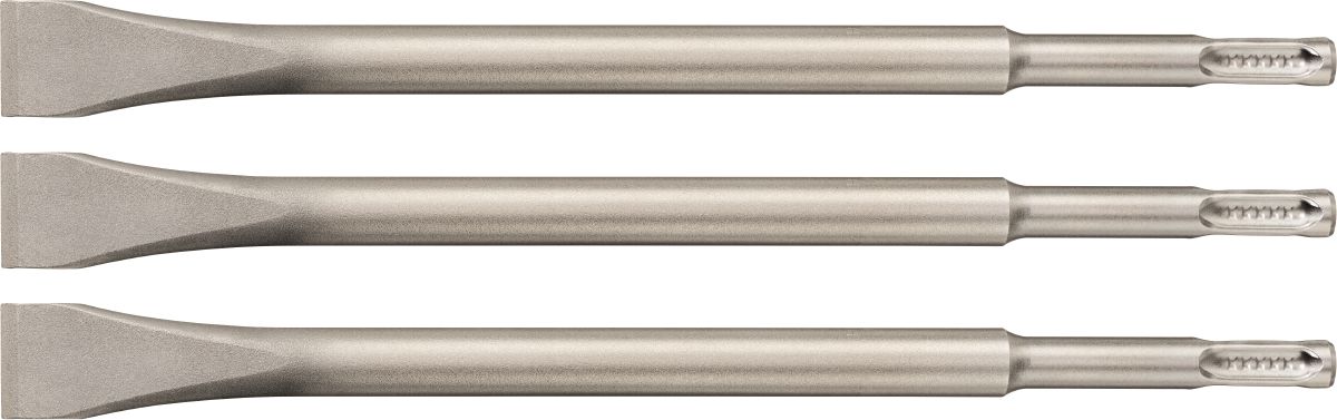 Still image of the flat chisel TE-C FM 25. Edited to create a 3 pack image for HNA.