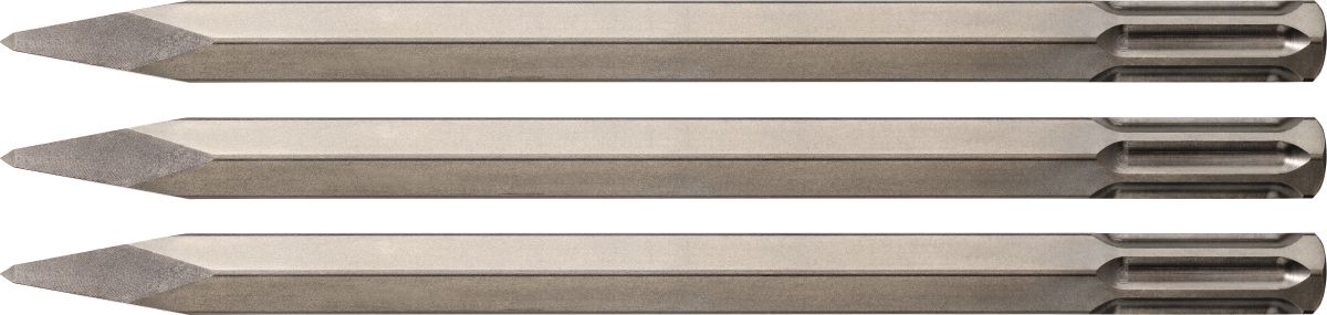 Still image of the pointed chisel TE-S SM 36. Edited to create a 3 pack image for HNA.