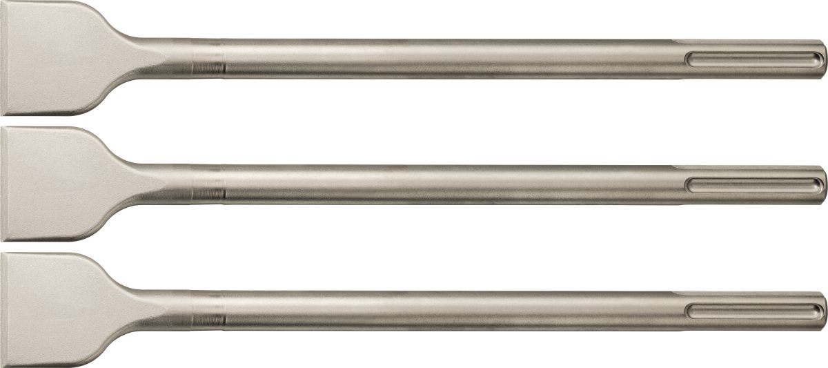 Still life picture of the scaling chisel TE-Y SC 36/5. Edited to create a 3 pack image for HNA.