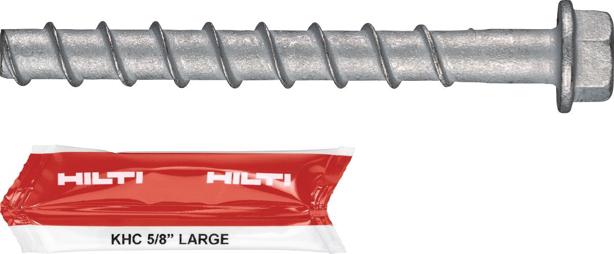 Combo image of the Kwik-X CRC Dual Action Anchor, KHC 5/8" LARGE capsule with KH-EZ CRC 5/8" long