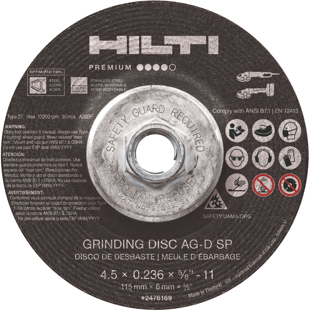 Still life image of the AG-D SP grinding disc