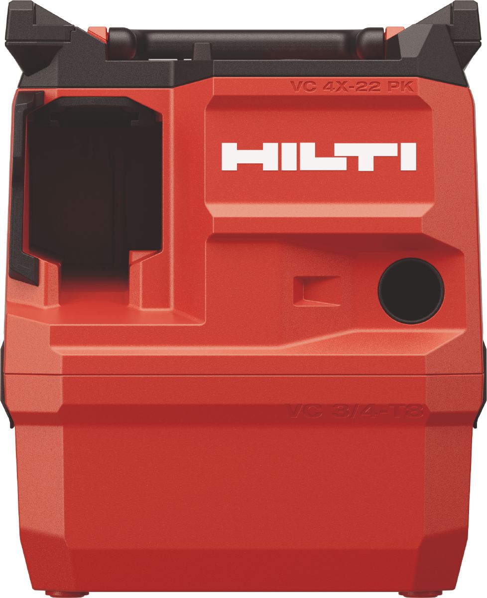Still life image of the VC 4X-22 PK T8 cordless dust extractor without battery
