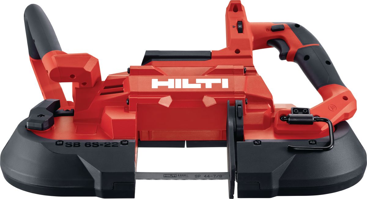 Still life image of the cordless bandsaw SB 6S-22 with blade