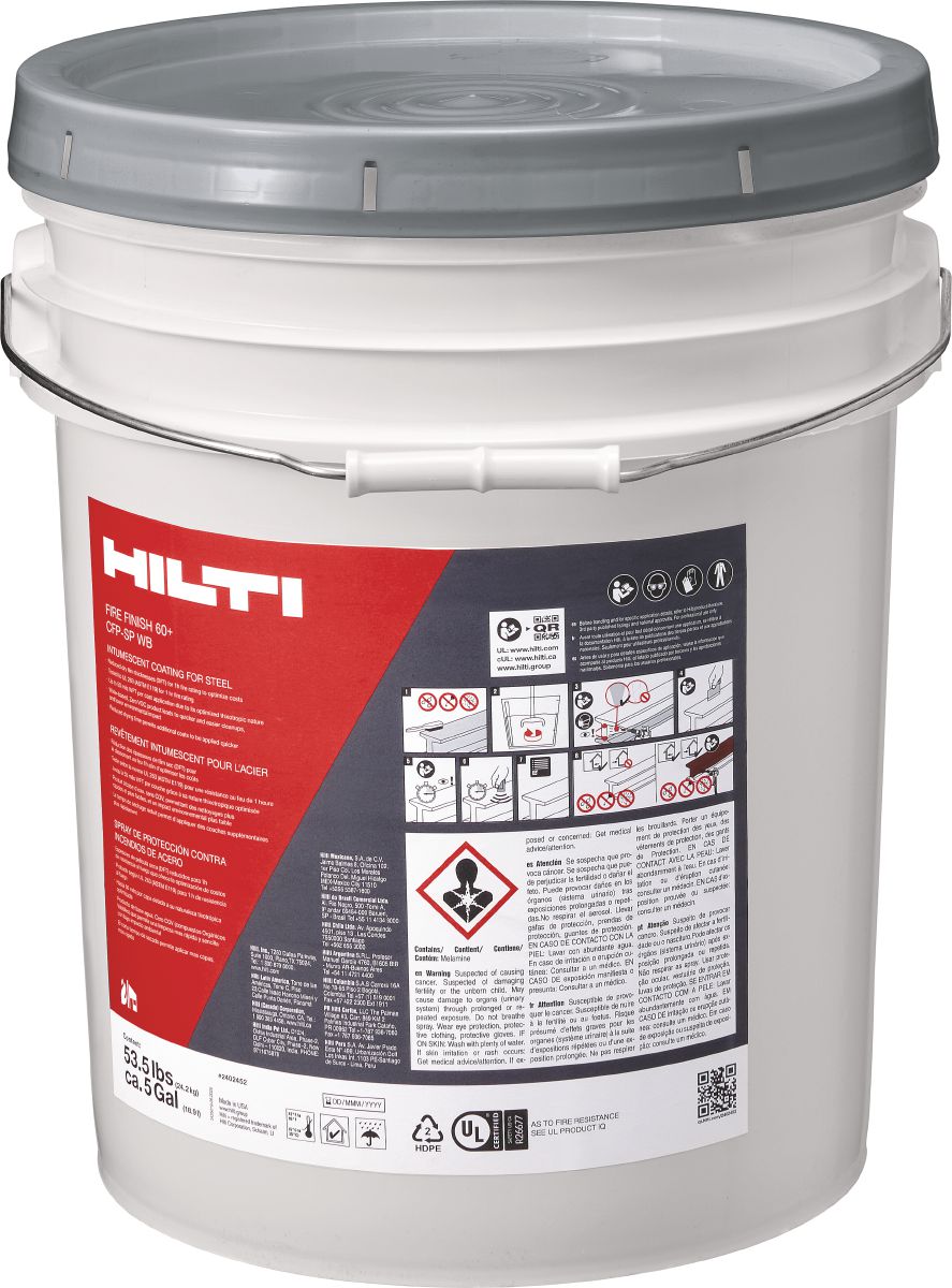 Still life image of the Fire Finish 60+ CFP-SP WB Steel protection spray