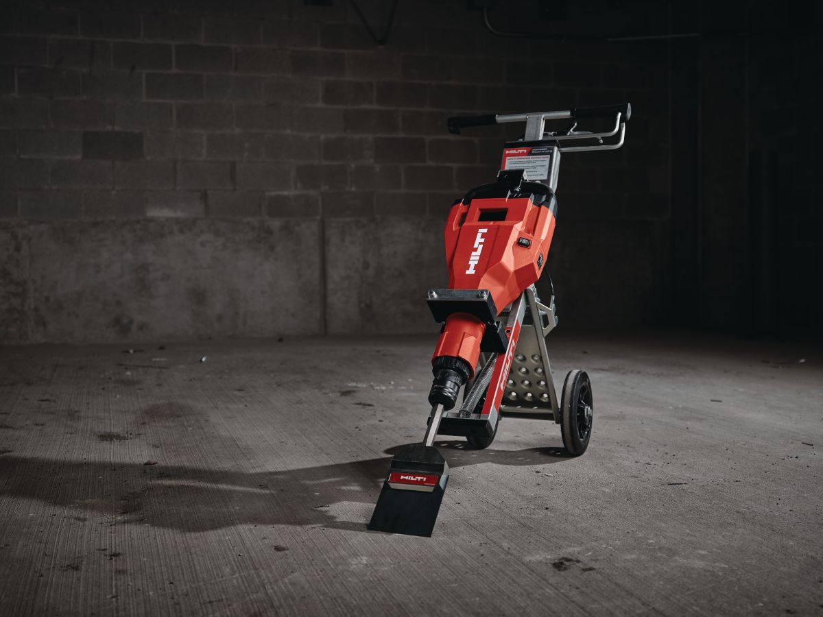 Mood Image of TE 1000-22 tool on Trolley on a concrete jobsite