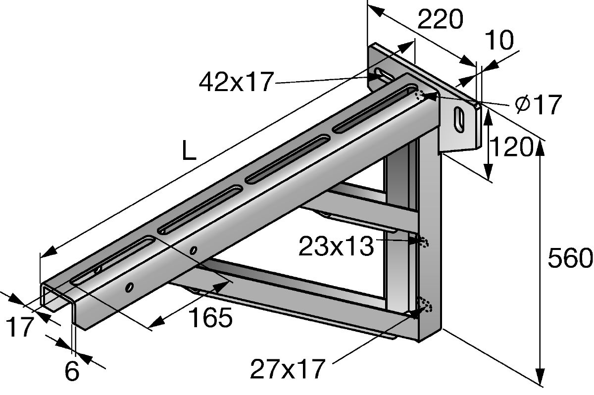 MQK-H/900 heavy, bemasst, metric, Bracket Kit
