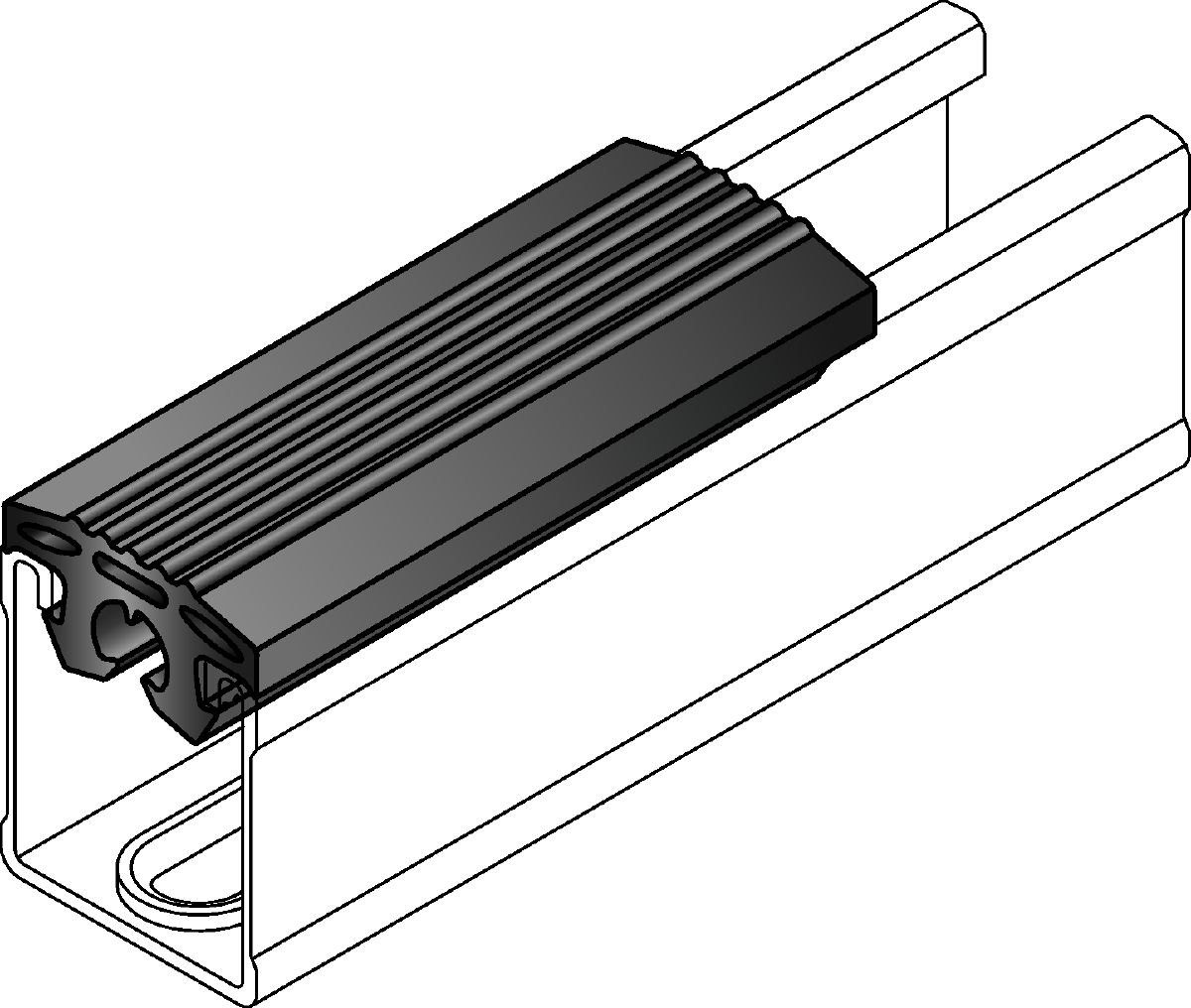 Insert en caoutchouc de rail MQZ-RI
