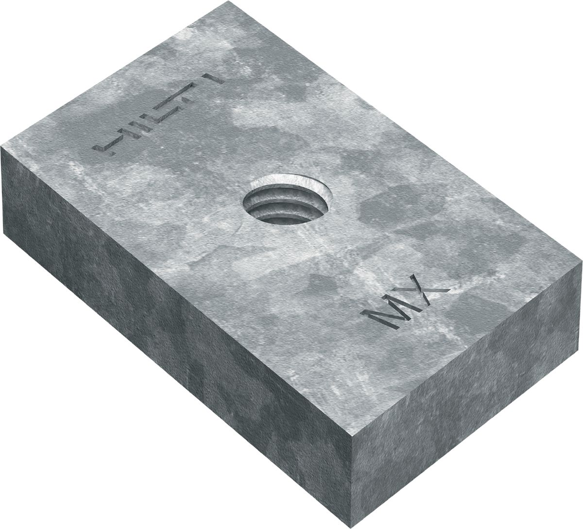 Plaque filetée MT-FP HDG pour rails de supportage