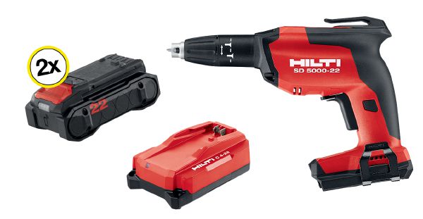 Kit visseuse plaquiste avec 2 batteries et chargeur