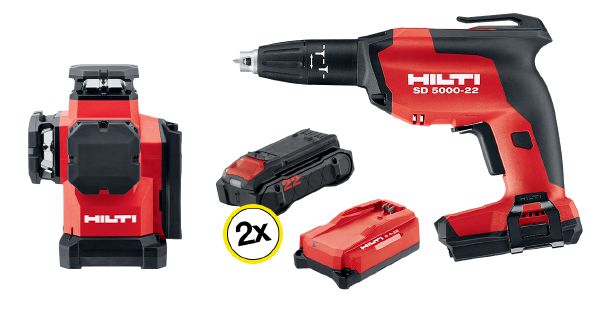 Kit visseuse plaquiste et laser