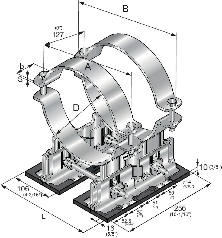 MP-PS heavy double pipe shoe horizontal pipe clamp